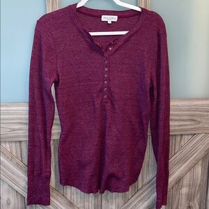 Michael Stars Burgundy Long Sleeve Top